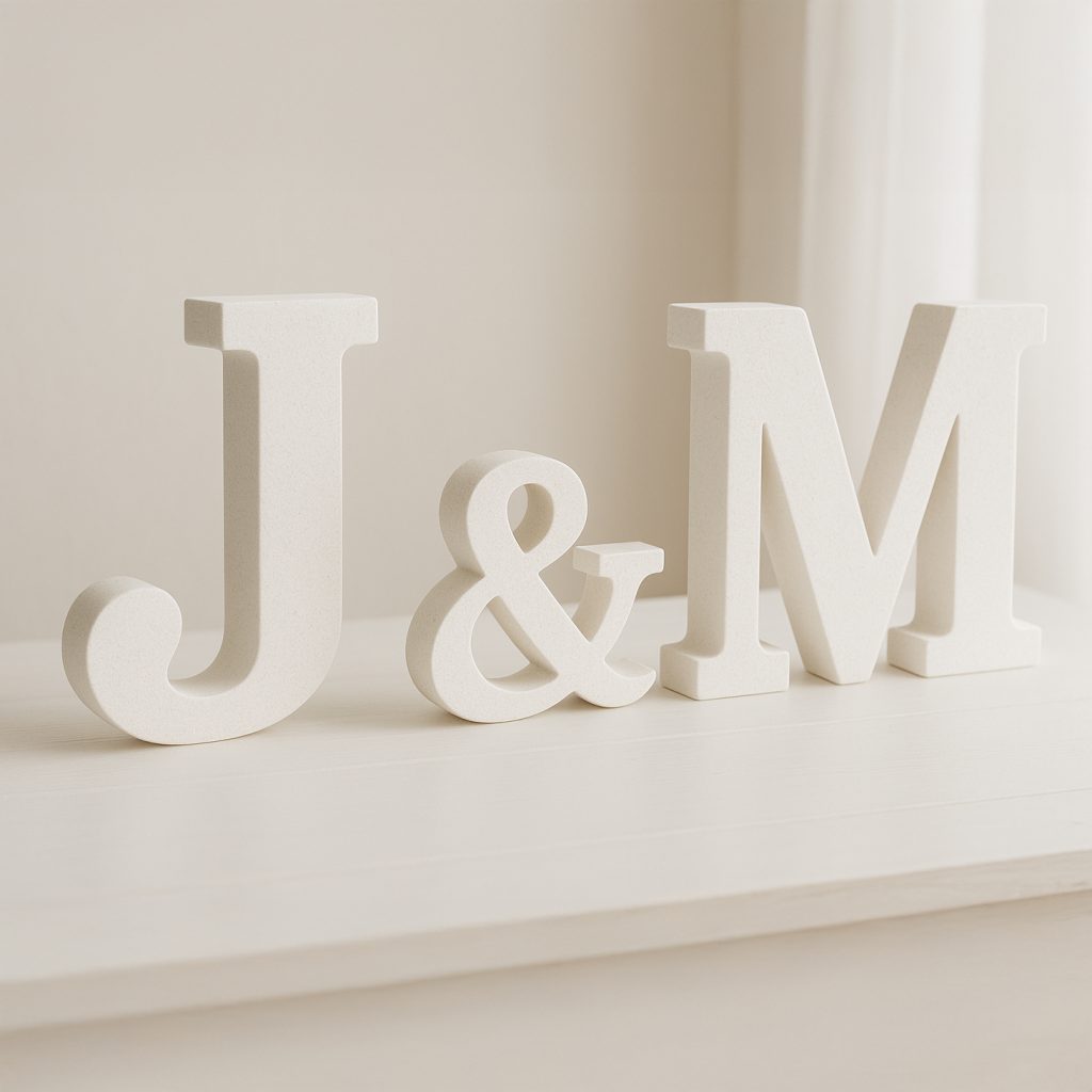 Iniciales decorativas con símbolo "&" (especial bodas)
